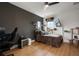 Bedroom with a ceiling fan, with a neutral color scheme, providing a relaxing space at 9201 Smithies St, Orlando, FL 32827