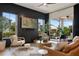 Bright living room showcasing modern furnishing and decor with views and seamless access to the outdoor patio at 9201 Smithies St, Orlando, FL 32827
