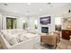 Bright and airy living room with fireplace, neutral-toned furniture, and natural light at 9809 Covent Garden Dr # Drive, Orlando, FL 32827