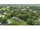 Aerial view of a residential area with tree coverage surrounding homes at 121 W Oakland Ave, Oakland, FL 34760