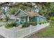 Charming blue home with picket fence and manicured lawn at 121 W Oakland Ave, Oakland, FL 34760