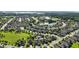 Aerial view of a planned community with a lake, recreational areas, and neatly arranged homes at 13924 Jomatt Loop, Winter Garden, FL 34787