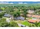 Scenic aerial view showcasing the home's surroundings with lush greenery, neighboring houses, and a pool in backyard at 1484 Lake Francis Dr, Apopka, FL 32712