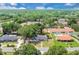 Bird's eye view shows the home nestled among lush trees, neighboring residences, and a pool, creating a serene residential area at 1484 Lake Francis Dr, Apopka, FL 32712