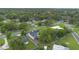 Drone shot of property showcasing the mature trees surrounding a cozy neighborhood setting at 2101 Lily Ct, Sanford, FL 32771