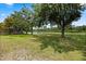 Lush backyard with mature trees overlooking a tranquil lake, creating a serene outdoor setting at 2422 Holly Pine Cir, Orlando, FL 32820