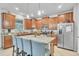 Modern kitchen features stainless steel appliances, granite countertops, and a breakfast bar at 3256 Rodrick Cir, Orlando, FL 32824
