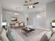 Bright open-concept living and dining area featuring contemporary furnishings and stylish decor, perfect for entertaining at 3713 Becontree Pl, Oviedo, FL 32765