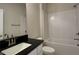 Modern bathroom with a sleek vanity and a tiled shower at 3891 Sagefield Dr, Harmony, FL 34773