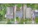 A bird's eye view of the property showing its perimeter and proximity to neighboring homes at 638 Clayton St, Orlando, FL 32804