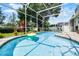 Backyard swimming pool with a screened enclosure at 8122 Westminster Abbey Blvd, Orlando, FL 32835