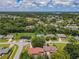 A picturesque aerial view highlights the neighborhood, with mature trees, and neighboring houses at 8346 Mattituck Cir, Orlando, FL 32829