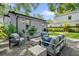 Outdoor seating area with modern furniture, fire pit, and manicured landscaping at 1217 Kenwood Ave, Winter Park, FL 32789