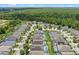 Expansive aerial view of a residential community backing onto a lush green forest, offering a serene and private setting at 2222 Wyndham Palms Way, Kissimmee, FL 34747