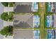Detailed aerial view of multiple homes each featuring a private, screened-in swimming pool, perfect for relaxation and privacy at 2222 Wyndham Palms Way, Kissimmee, FL 34747