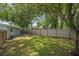 Large fenced backyard with mature trees, offering privacy and space for outdoor activities at 224 Woodmere Blvd, Sanford, FL 32773