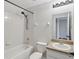 Bright bathroom featuring a shower-tub combo and a single sink vanity at 2337 Bexley Pl, Casselberry, FL 32707