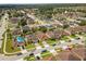 An aerial view showcasing a neighborhood with well-maintained homes and tree-lined streets at 2733 Big Timber Dr, Kissimmee, FL 34758