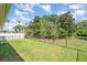 Well-maintained backyard featuring a secure fence with a view of lush greenery at 3896 Esplanade Ave, Port Orange, FL 32129
