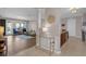 Open-concept living room with stylish furniture, hardwood floors, and a view to the kitchen at 4804 Cayview Ave # 20512, Orlando, FL 32819