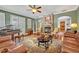 Cozy living room featuring a piano, fireplace, and comfortable seating at 513 Legacy Park Dr, Casselberry, FL 32707