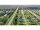 Wide angle aerial view of a new construction community with tree lined street and green spaces at 7161 Sw 135Th Pl, Ocala, FL 34473