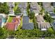 A bird's eye view shows the property lines of the home within the surrounding neighborhood at 922 Jasmine St, Celebration, FL 34747