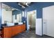 Bathroom with sleek countertop, cabinets and modern shower at 10 N Summerlin Ave # 14, Orlando, FL 32801