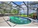 Screened-in pool with a clean, refreshing view of the backyard at 1181 Pine Ln, St Cloud, FL 34771