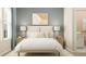 Stylized bedroom showcasing a cozy bed, bedside tables with lamps, neutral colors, and great natural light at 2035 Rider Rain Ln, Apopka, FL 32703