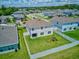 An aerial view of a home with a fenced yard and playground set in a Gathering-friendly neighborhood at 2149 Tudor Rose Dr, Sanford, FL 32773