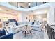Bright living room featuring a large sectional, high ceilings, and an open concept design at 2665 Petition Ln, Kissimmee, FL 34746