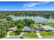 Scenic aerial view of the property showcasing its lakefront location and lush greenery at 3417 Pershing Ave, Orlando, FL 32812