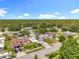 An aerial view features suburban homes with backyard pools on a clear, sunny day at 5409 Holtland Dr, Apopka, FL 32712