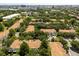 Expansive aerial view of a residential community, showcasing lush greenery and well-maintained rooftops at 6874 Slaven Dr, Orlando, FL 32819