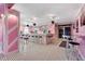 Snack bar with black and white flooring, and vintage fixtures and decor at 109 Cambria Ave, Davenport, FL 33897