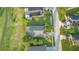 A birds eye view of a single-Gathering home on a cul-de-sac featuring a large backyard at 1315 Vista Del Lago Blvd, Dundee, FL 33838
