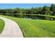 Scenic view of a pond surrounded by lush green grass and trees, perfect for a peaceful retreat at 14845 Speer Lake Dr, Winter Garden, FL 34787