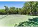 Well-maintained tennis court surrounded by mature trees, offering a serene playing environment at 2350 Derbyshire Rd, Maitland, FL 32751