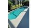 A gorgeous screened-in pool with a spillover spa and white concrete patio at 2505 Osprey Creek Ct, Kissimmee, FL 34747