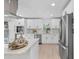 Modern kitchen featuring white cabinetry, stainless steel appliances, and a center island at 3029 Pinetree, Winter Haven, FL 33884
