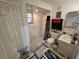 Bathroom featuring tile flooring, shower with tile surround and vanity with sink at 306 Aylesbury Ct, Kissimmee, FL 34758