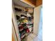 Storage closet with wire shelving and many neatly stacked items at 306 Aylesbury Ct, Kissimmee, FL 34758