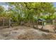 Fenced backyard area surrounded by lush trees and green vegetation at 32125 Okaloosa Trl, Sorrento, FL 32776