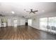 Spacious clubhouse featuring wood-look flooring, ceiling fans, and recessed lighting at 954 Courtyard Ln # 52, Orlando, FL 32825
