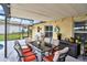 Outdoor patio with dining furniture, string lights, and decorative accents, perfect for entertaining guests at 1165 Indian Ridge E Trl, Kissimmee, FL 34747