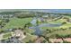 Panoramic aerial view of the community golf course with serene lakes and lush greenery at 14088 Tarvin St, Orlando, FL 32832