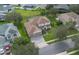 Aerial view of the house shows a spacious yard, 3 car garage, and pristine landscaping at 2507 Water Valley Dr, St Cloud, FL 34771