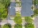 An aerial view of townhomes featuring individual patios and walkways at 3798 Lower Union Rd, Orlando, FL 32814