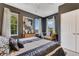 Comfortable bedroom featuring two windows with natural light and stylish contemporary decor at 3798 Lower Union Rd, Orlando, FL 32814